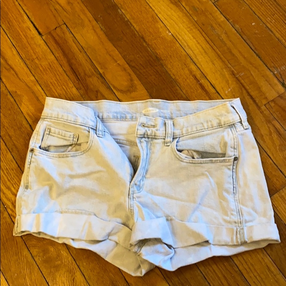 Old navy light blue/white boyfriend jean shorts